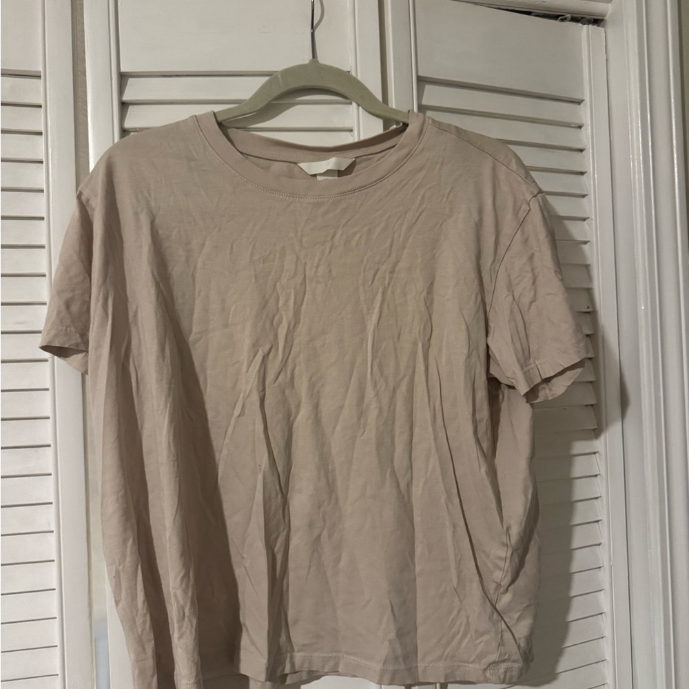 H&M Light Beige Short Sleeve Tee